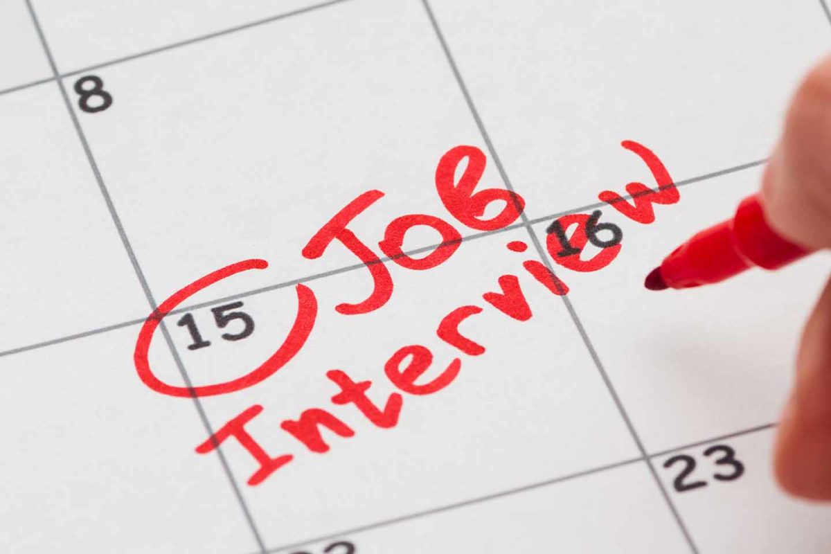 calendar with job interview date